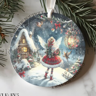 Fairy Christmas Ceramic Ornament Set of 2, 4, or 6 Ornaments - image5